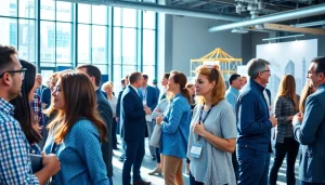 Networking session at a construction association event showcasing diverse industry leaders.
