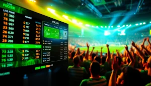 Live betting scene showcasing keonhacai.gold with real-time soccer odds and fan excitement.