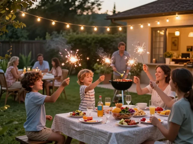 Family enjoying summer outdoors, applying the Best Mosquito Repellent for a pleasant evening.