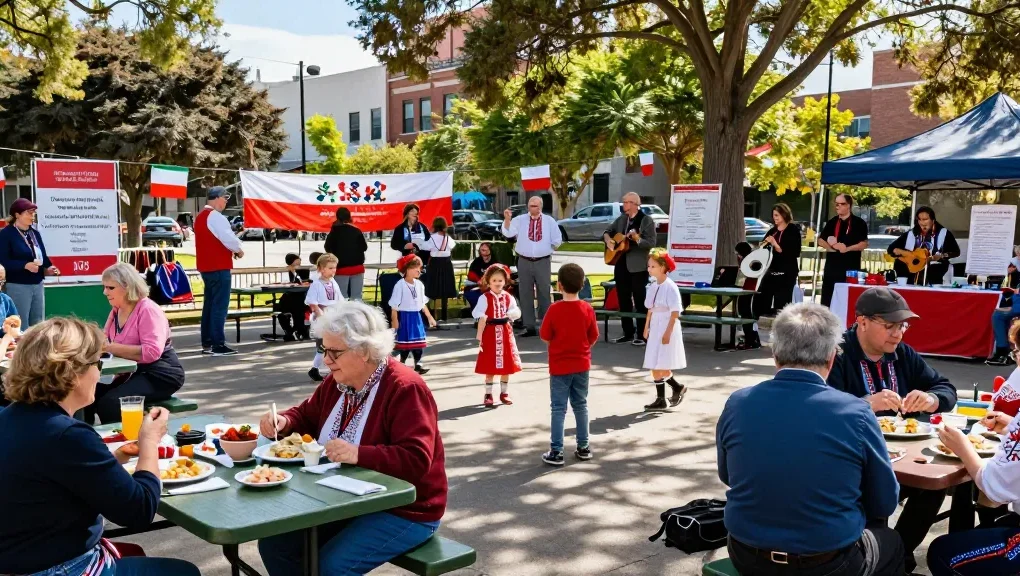 Polish community gathering in San Francisco showcasing cultural activities at https://www.sfpol.com/ with traditional food and music.